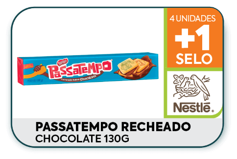 Passatempo Recheado Chocolate 130g