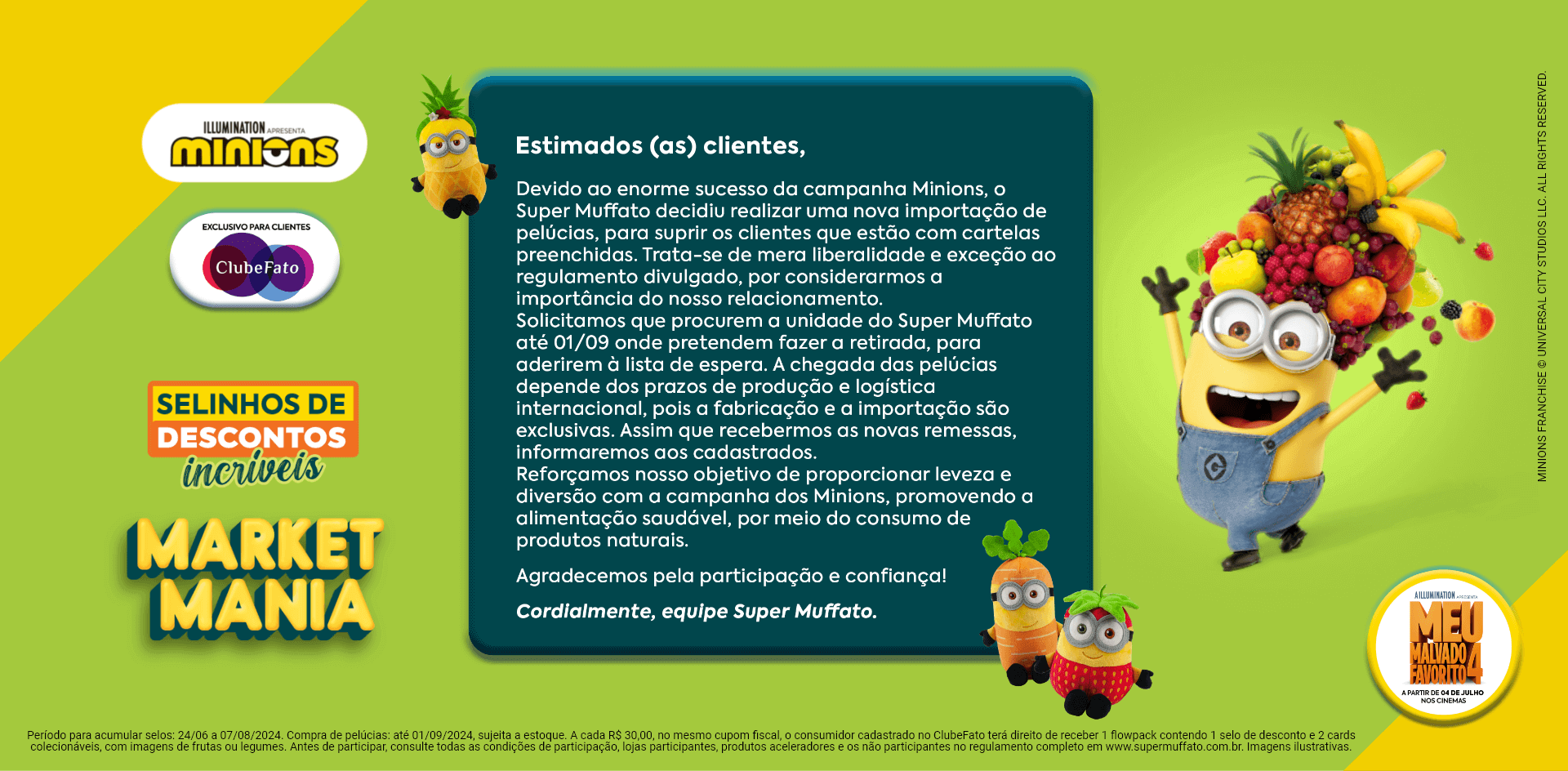 Selinhos de Descontos Incríveis: Descubra o lado divertido das frutas. legumes e verduras com os Minions